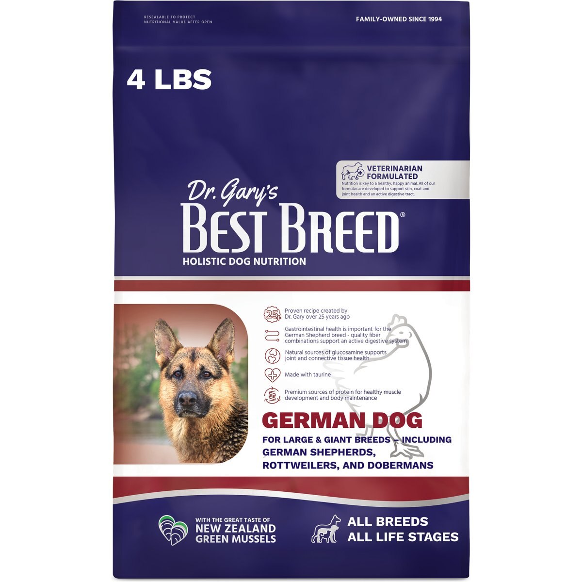 Dr. Gary's Best Breed Holistic German Dry Dog Food, 4-lb bag
