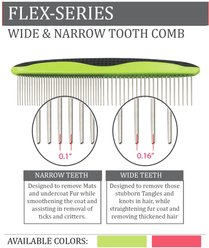 Pet Life Grip Ease Wide & Narrow Tooth Grooming Dog & Cat Comb, Red slide 2 of 3