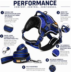 Dog Helios Compression Dog Harness & Leash, Blue, Medium slide 2 of 4
