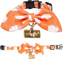 Touchcat Shepherd Polyester Cat Collar with Bow, Sunkist Orange, Small: 5.9 to 9-in neck, 0.39-in wide