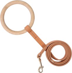 Pet Life Ever-Craft Boutique Series Beechwood & Leather Designer Dog Leash, Brown