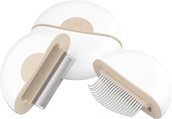 Pet Life LYNX 2-in-1 Travel Connecting Grooming Dog & Cat Comb & Deshedding Tool, Brown, Small