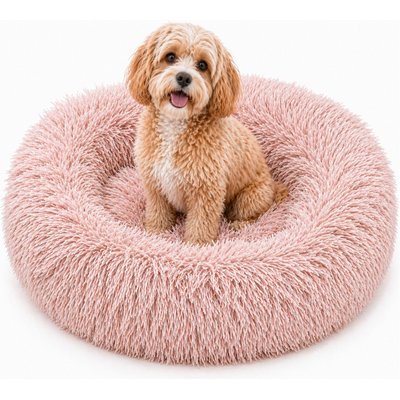 Pet Life Pet Life Nestler High-Grade Plush & Soft Rounded Dog Bed, Pink, Large