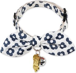 Touchcat Miss-Daisy Cotton Cat Collar with Bowtie & Bell, Navy