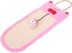 Pet Life Eco-Natural Sisal & Jute Hanging Carpet Kitty Cat Scratcher Lounge & Toy, Pink