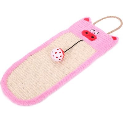 Pet Life Pet Life Eco-Natural Sisal & Jute Hanging Carpet Kitty Cat Scratcher Lounge & Toy, Pink