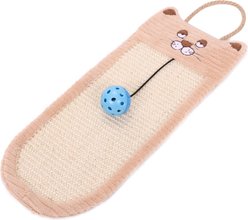 Pet Life Eco-Natural Sisal & Jute Hanging Carpet Kitty Cat Scratcher Lounge & Toy, Brown