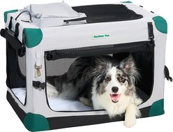 Gardner Pet Collapsible 3-door Soft-sided Dog Crate, Grey, Large