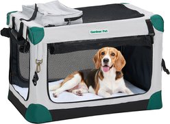 Gardner Pet Collapsible 3-door Soft-sided Dog Crate, Grey, Medium