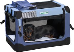 Gardner Pet Collapsible 3-door Soft-sided Dog Crate, Blue, Small
