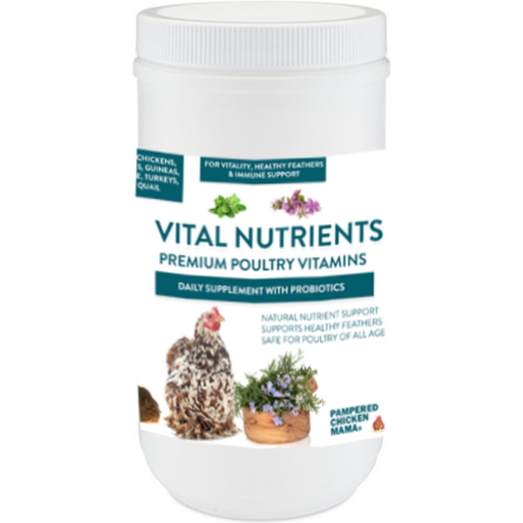 Pampered Chicken Mama Vital Nutrient Essential Vitamins & Trace Minerals Powder Poultry Supplement, 1.25-lb
