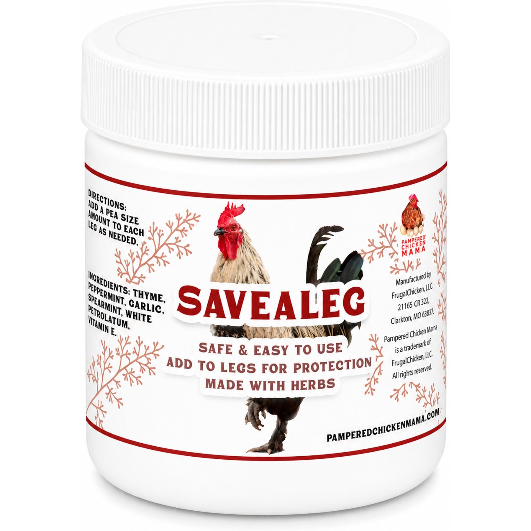 Pampered Chicken Mama SaveALeg Protection Herbal Balm Poultry Wound Care, 16-oz