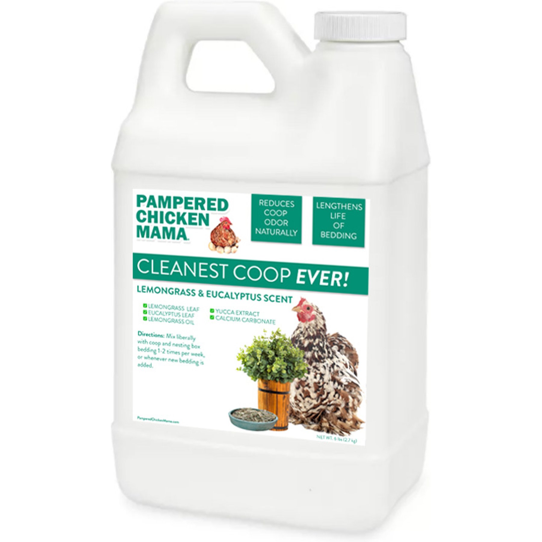 Pampered Chicken Mama Cleanest Coop Ever Refresher Lemongrass & Eucalyptus Deodorizer Chicken Cleaner & Stain Remover, 25-lb