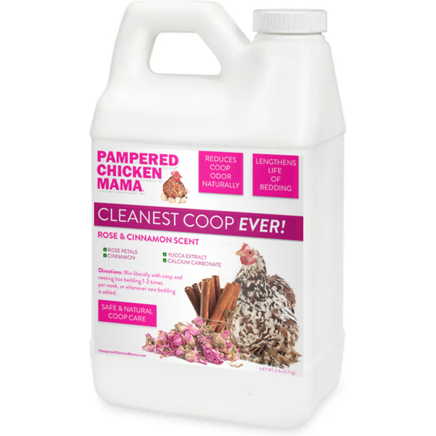 Pampered Chicken Mama Cleanest Coop Ever Refresher Rose & Cinnamon Deodorizer Chicken Cleaner & Stain Remover, 8-lb
