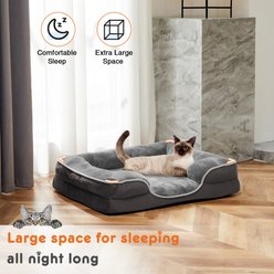 Bencmate Memory Foam Orthopedic Pillow Dog Bed with Washable Removable Cover, Non-Slip Base & Waterproof Liner, Grey, 42.1 x 31.8 x 6.4-in slide 2 of 8