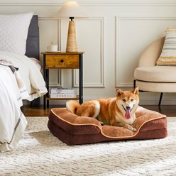Bencmate Memory Foam Orthopedic Pillow Dog Bed with Washable Removable Cover, Non-Slip Base & Waterproof Liner, Brown, 42.1 x 31.8 x 6.4-in slide 2 of 8