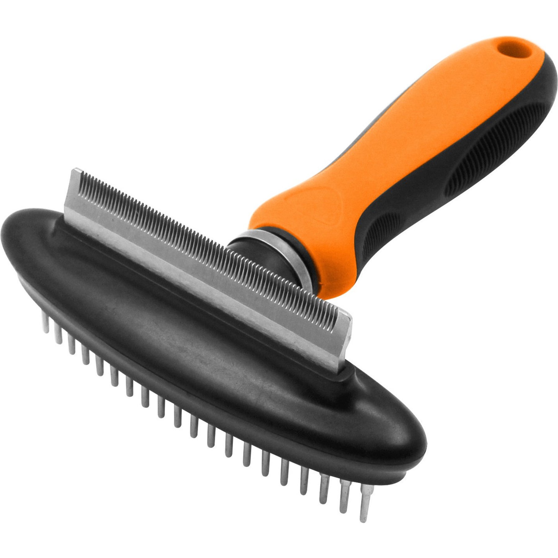 Pet Life Flex Series 2-in-1 Dual-Sided Grooming Undercoat Dog & Cat Rake & Deshedding Tool, Green