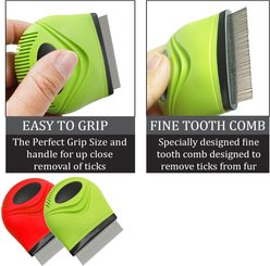 Pet Life Grazer Travel Grooming Cat & Dog Flea & Tick Comb, Green slide 2 of 4