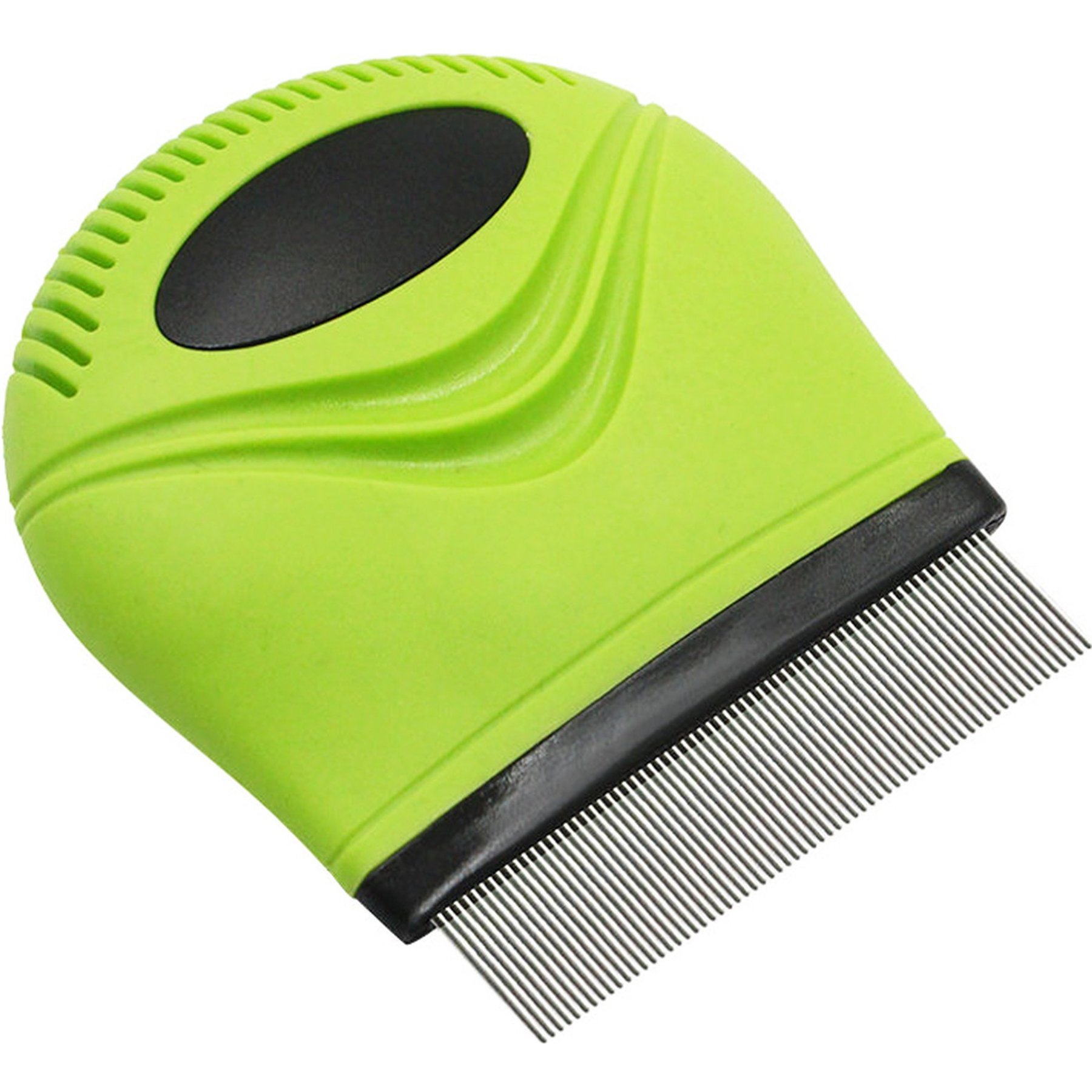 Pet Life Grazer Travel Grooming Cat & Dog Flea & Tick Comb, Green