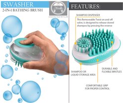 Pet Life Swasher Shampoo Dispensing Massage & Bathing Dog & Cat Brush slide 2 of 9