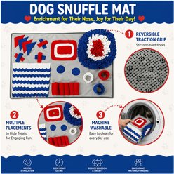 Pet Life Sniffer Snack Interactive Feeding Snuffle Dog & Cat Mat, Grey/Red/Blue slide 2 of 5