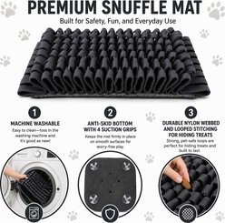 Pet Life Sniffer Grip Interactive Anti-Skid Suction Snuffle Dog & Cat Mat, Grey slide 2 of 4