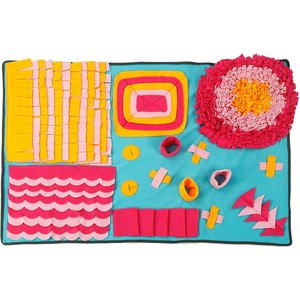 Pet Life Sniffer Snack Interactive Feeding Snuffle Dog & Cat Mat, Blue/Pink/Orange