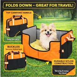 Pet Life Travel-Nest Folding Travel Cat & Dog Bed, Orange, Large slide 2 of 7