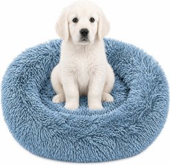 Pet Life Nestler High-Grade Plush & Soft Rounded Dog Bed, Blue, Medium
