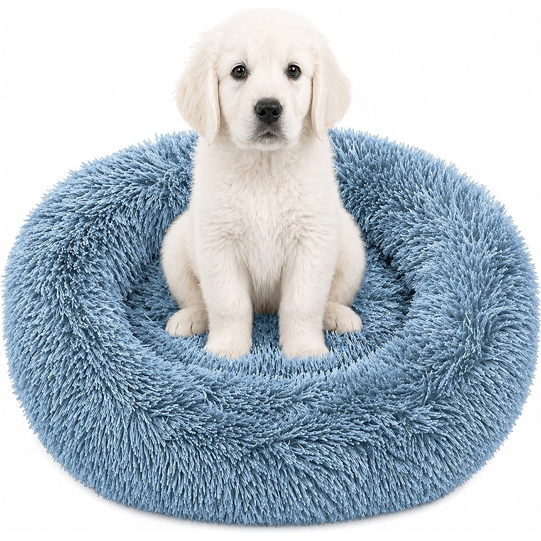 Pet Life Nestler High-Grade Plush & Soft Rounded Dog Bed, Blue, Large