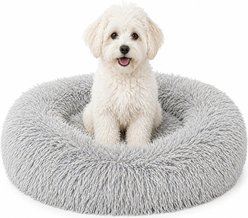 Pet Life Nestler High-Grade Plush & Soft Rounded Dog Bed, Grey, Medium