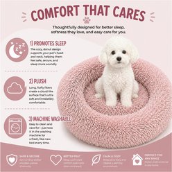 Pet Life Nestler High-Grade Plush & Soft Rounded Dog Bed, Pink, Medium slide 2 of 5