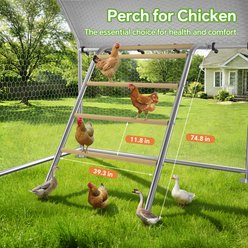 Fuzzy Bird Pointed-Top with Adjustable Support Brackets, Equipped with Waterproof & UV-Resistant Cover Metal Spire Chicken Coop, Silver, 19.7 x 13.1 x 6.4-ft slide 2 of 8