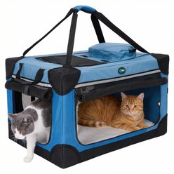 Ownpets Dog & Cat Carrier, Blue, Large