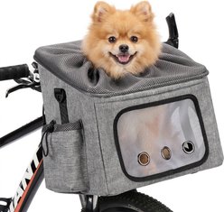 Ownpets Foldable Dog Bike Basket, Grey, Large