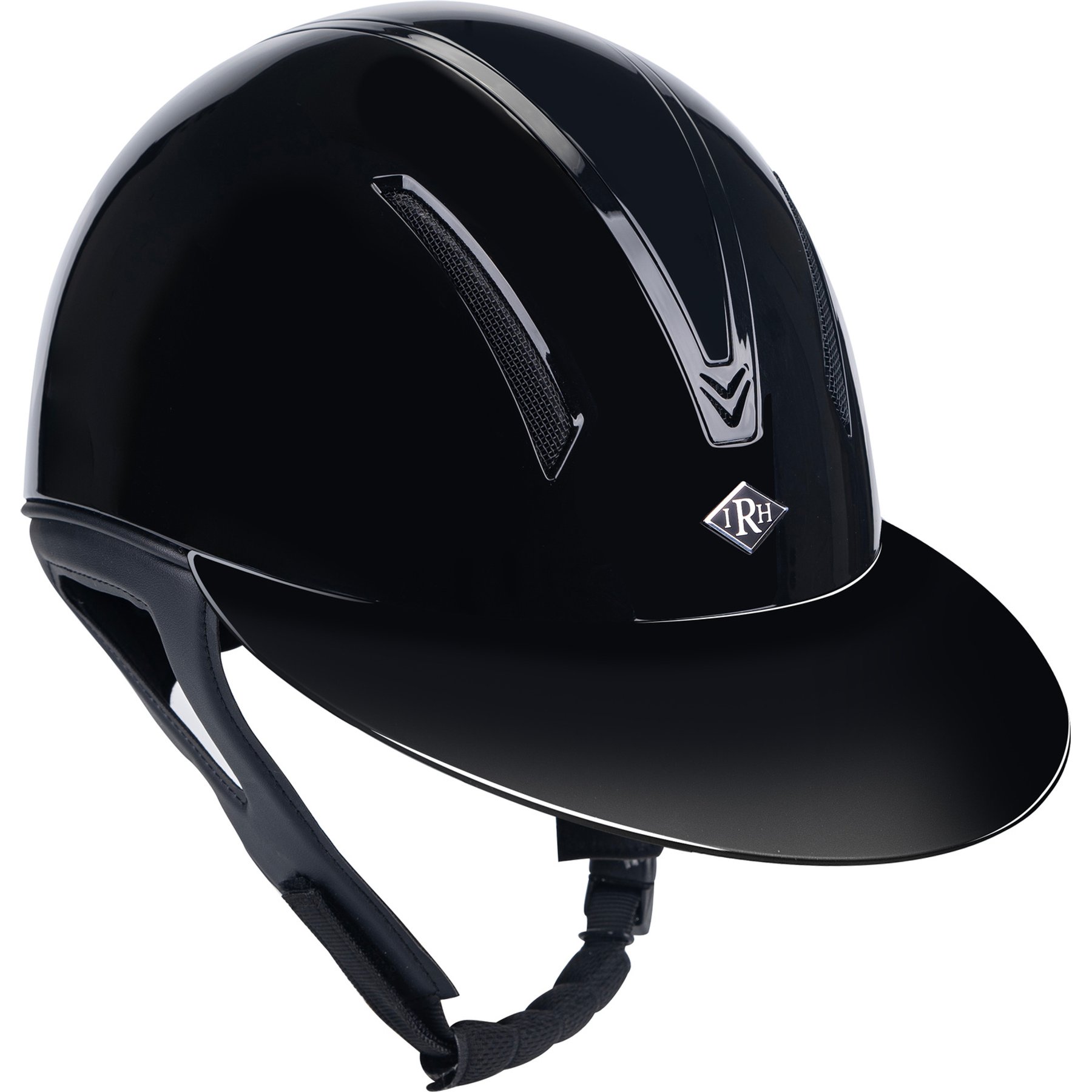 IRH F1 Wide Brim Horse Riding Helmet, Gloss Black/Gloss Black Frame, Small: 6 5/8 to 6 3/4-in