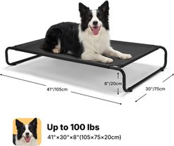 Veehoo Indoor & Outdoor Raised Hammock Cooling Elevated Dog Bed, Black, Large: 41.0 x 26.0 x 7.9-in slide 2 of 6