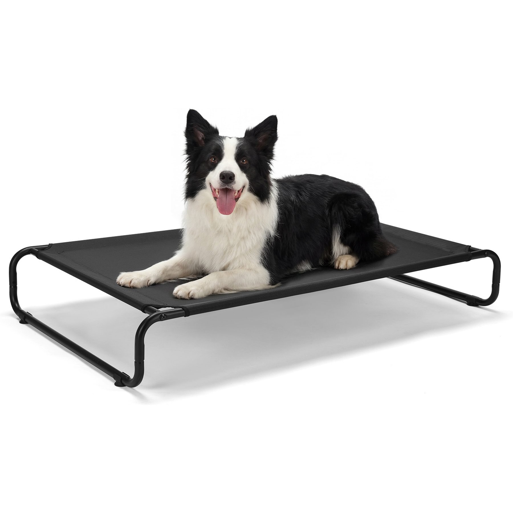 Veehoo Indoor & Outdoor Raised Hammock Cooling Elevated Dog Bed, Black, Large: 41.0 x 26.0 x 7.9-in