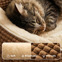 Veehoo Orthopedic Egg-Crate Foam Bolster Dog Bed with Sides & Removable Washable Cover, Mocha Brown, Small: 24 x 18 x 8-in slide 2 of 9