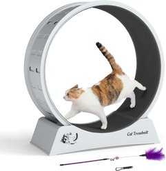 FURDEAR Quiet Durable Exercise Wheel Cat Treadmill, 27.6 x 13.4 x 34-in, Black slide 1 of 7