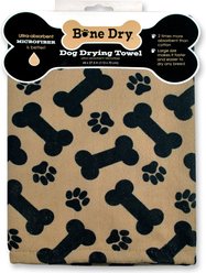 Bone Dry Print Paw Bone Drying Dog Towel, Taupe slide 1 of 8