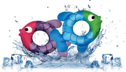 fouFIT Freeze 'n Float Fish Rings Water Plush Dog Toy, Blue slide 2 of 4