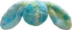 fouFIT Fuzzy Wuzzy Bunny Squeaky Plush Dog Toy, Blue/Green, Large