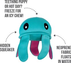 fouFIT Under the Sea Freeze 'n Float Jellyfish Water Plush Dog Toy, Blue, Small slide 2 of 5