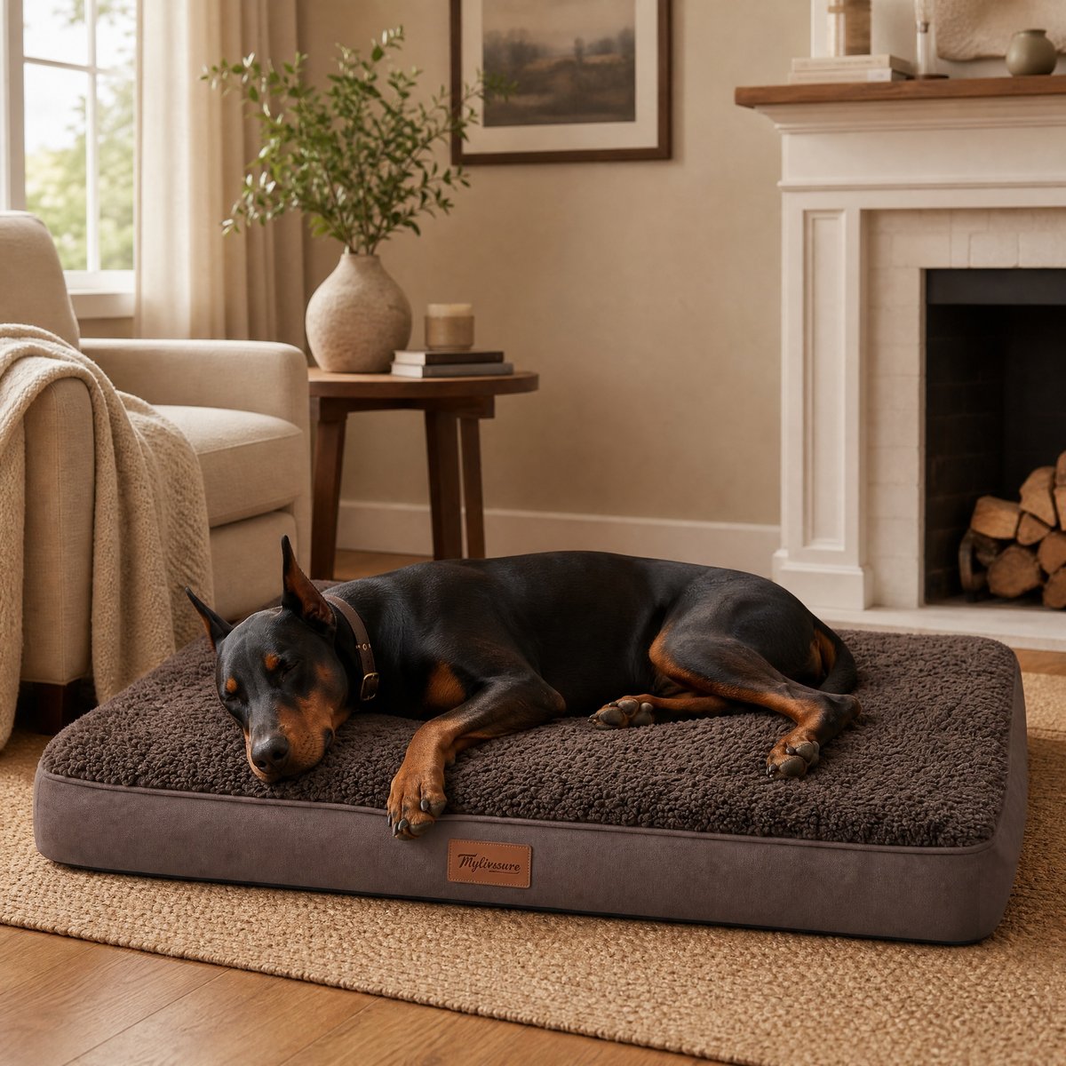 Kylinsure Orthopedic Pillow Dog & Cat Bed with Removable Cover, Coffee, XX-Large
