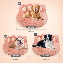 Kylinsure Round Plush Calming Donut Dog & Cat Bed, Pink, X-Large slide 2 of 9