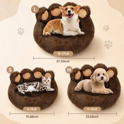 Kylinsure Round Plush Calming Donut Dog & Cat Bed, Coffee, Large slide 2 of 9