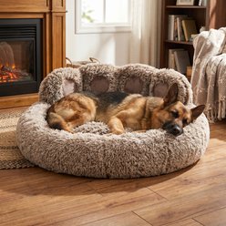 Kylinsure Round Plush Calming Donut Dog & Cat Bed, Brown, XX-Large
