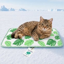 furrybaby Indoor & Outdoor Dog & Cat Cooling Crate Mat, Green Leaf, Small slide 1 of 9