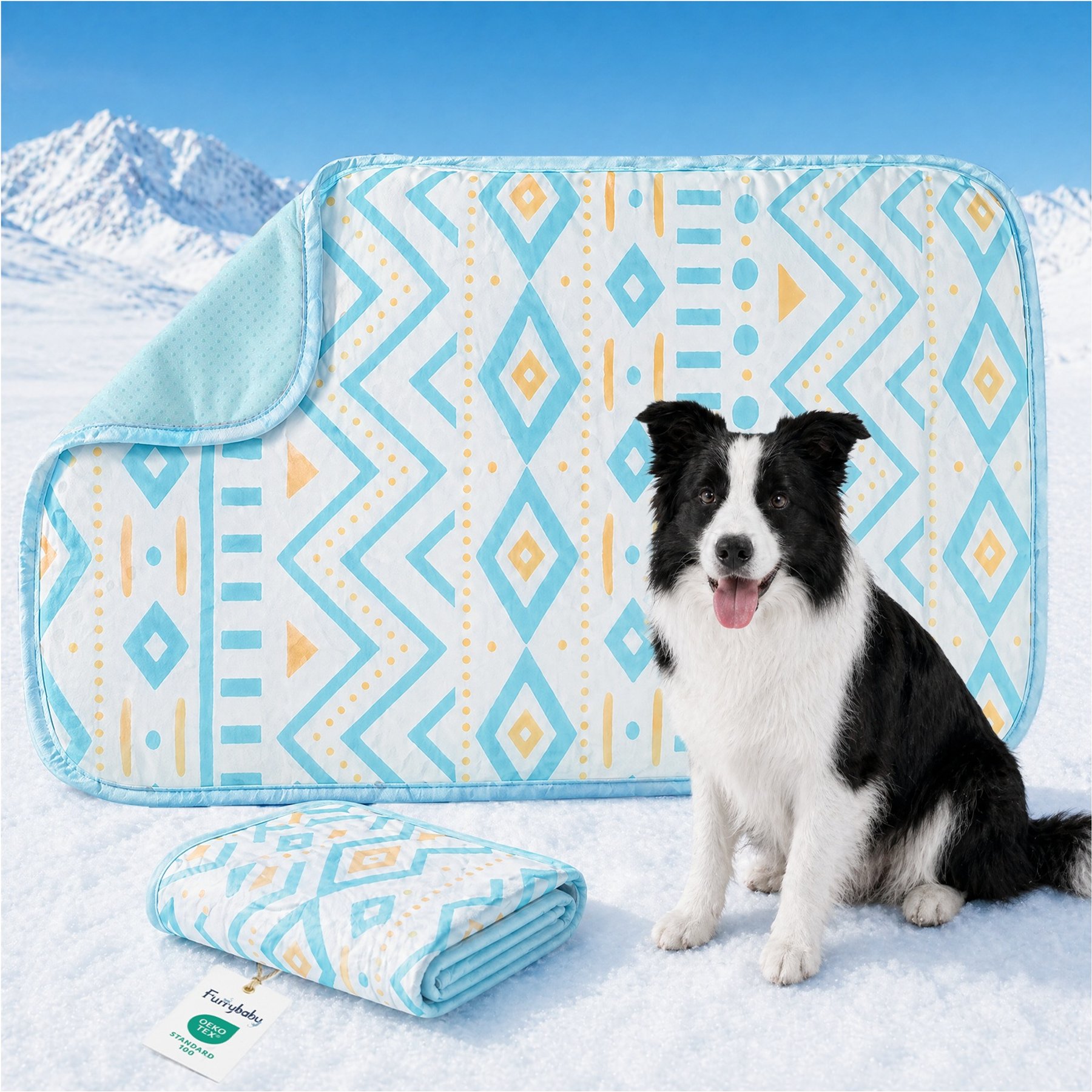 furrybaby Bohemia Cooling Dog & Cat Crate Mat, Large